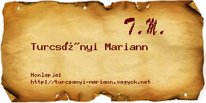 Turcsányi Mariann névjegykártya