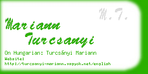 mariann turcsanyi business card