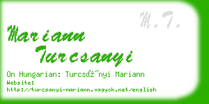 mariann turcsanyi business card